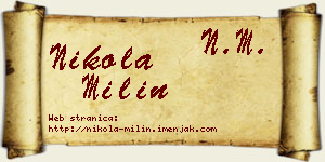 Nikola Milin vizit kartica